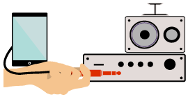 音量が足りないときはアンプとスピーカーに繋ごう